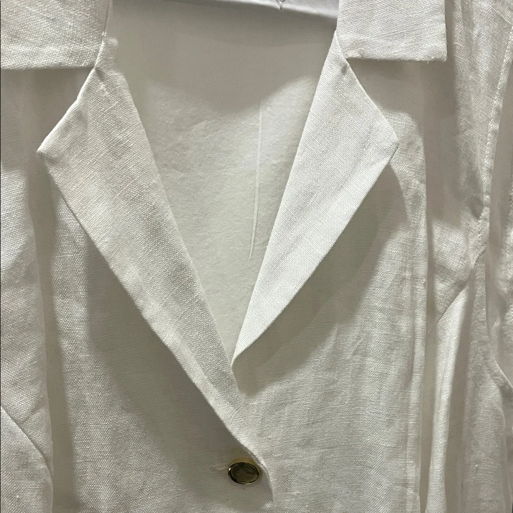 Reformation Aida Linen White Button-Down Mini Dress - Picture 7 of 9